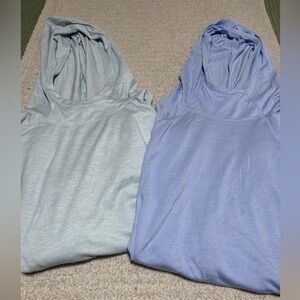 2 women’s Free Fly long sleeve, hooded shirts